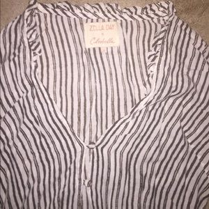 Cleobella Striped tie front top